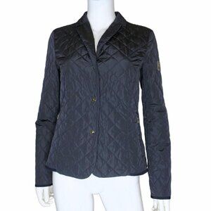 Geospirit Diamond Quilted Dark Navy Lightweight Blazer Jacket Women's 46 Small